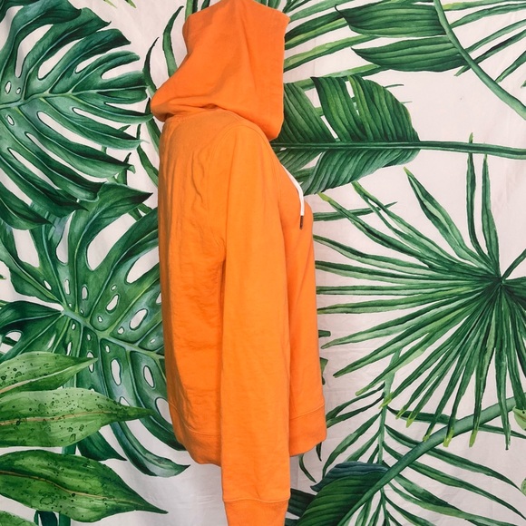 Tommy Hilfiger Jeans S Orange Cotton Blend Logo Casual School Classic Hoodie - Picture 4 of 10